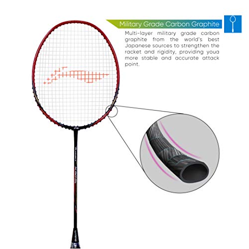 Image of Li-Ning Turbo X50 G4 Badminton Racket (Material: Carbon Graphite , Color: Black / Red)