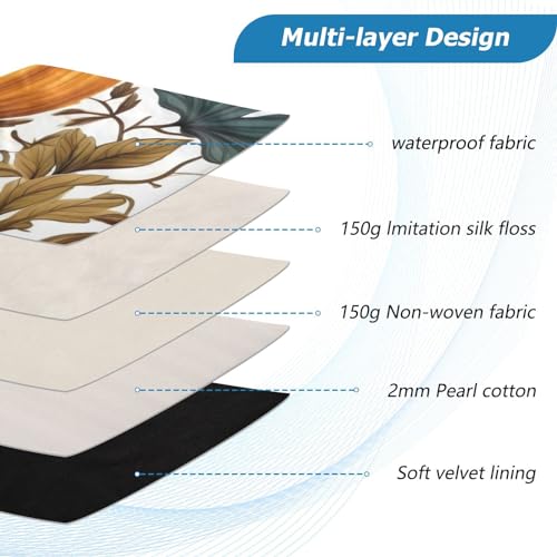 Funda para laptop 13-14 pulgadas con diseño blanco de flores de otoño miniatura 4