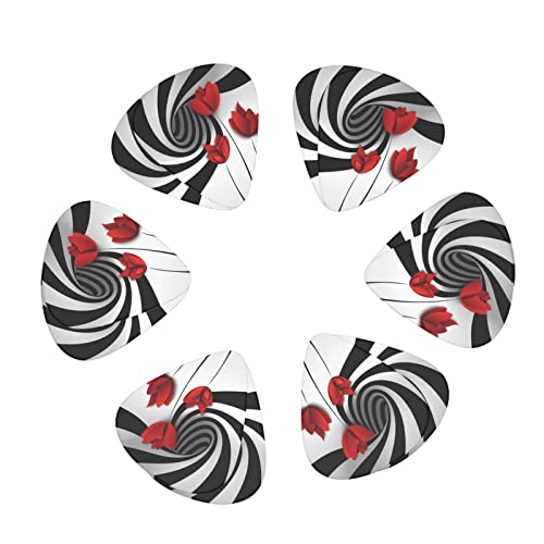 Ensemble de 12 médiators de guitare fleur rouge pour guitare acoustique, guitare électrique, contrebasse, ukulélé - Les Beatles, Paul McCartney, John Lennon, RIngo Starr, George Harrison Ensemble de 12 médiators de guitare fleur rouge pour guitare acoustique, guitare électrique, contrebasse, ukulélé – Image 3