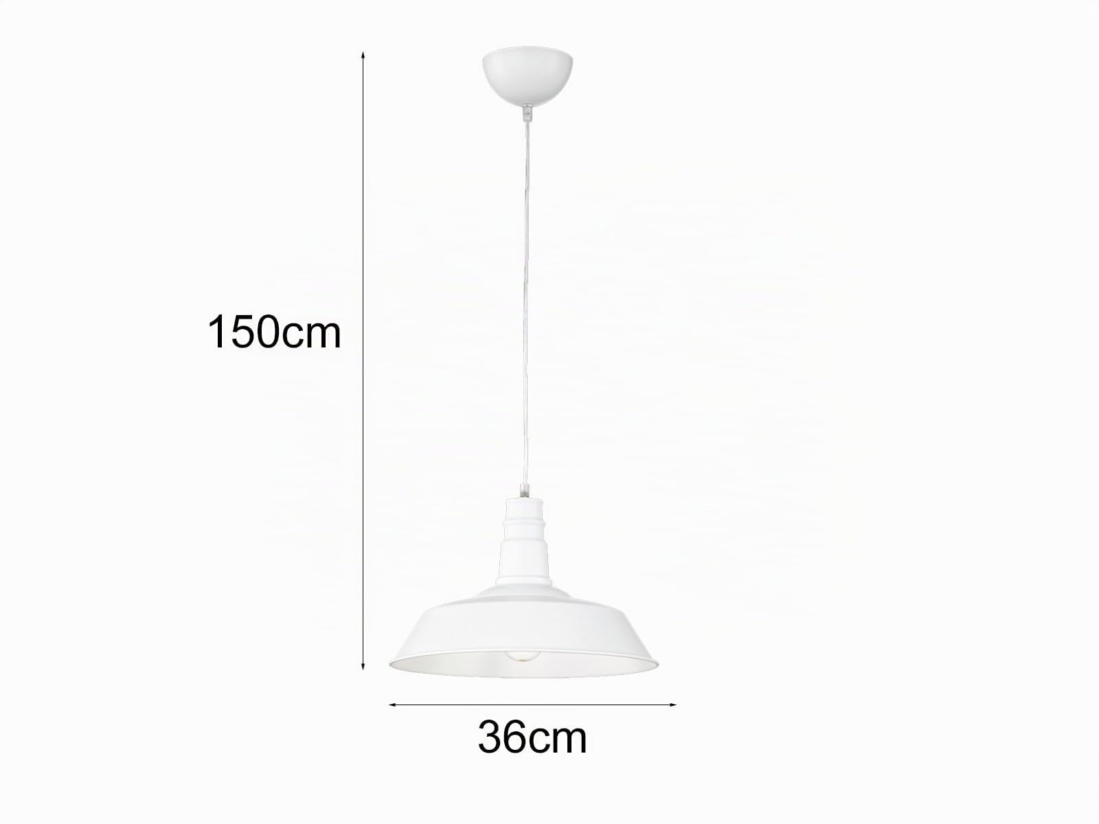 Reality, Suspension, Will 1xE27, max.60,0 W Corps: metal, Blanc Ø:36,0cm, H:150,0cm IP20