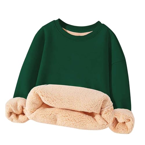 Girls Oversized Crewneck Sweatshirts Fashion Kids Winter Warm Fleece Drop Shoulder Pullover 5-14 Years