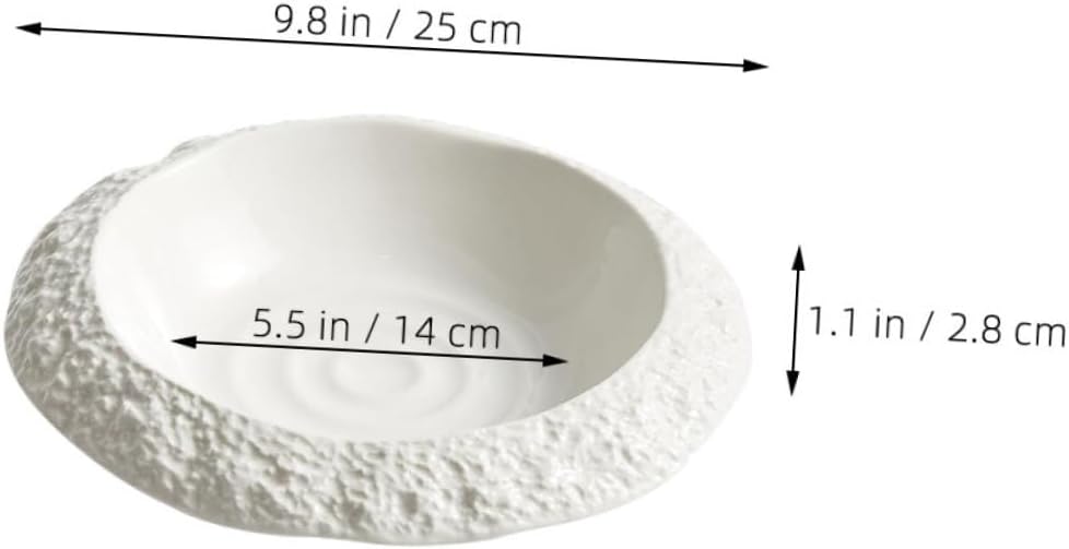 STOBAZA Ceramic Plate with Unique Rock Pattern Decorative Dish for Appetizers Snacks and Salads Elegant Dinnerware for Home and Restaurant Use