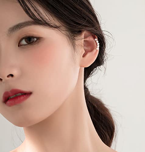 Reffeer 925 Sterling Silver Pearl Cuff Earrings For Women Girls No Piercing Pearl Wrap Earrings #TOP1