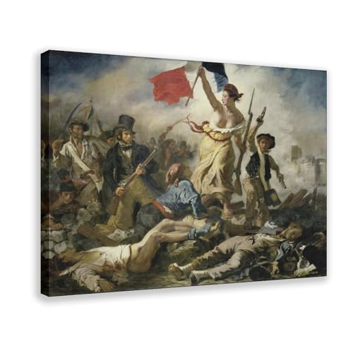 Impression sur toile Liberty Leading The People par Delacroix 30x45 cm