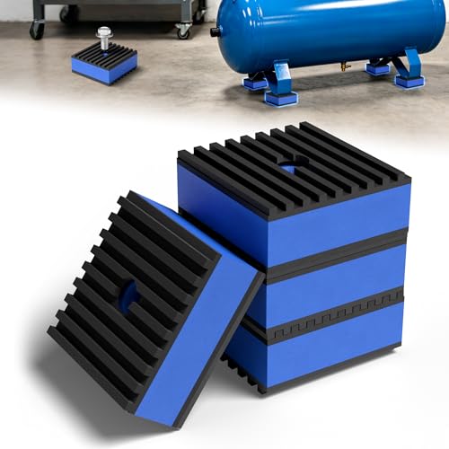 2" X 2" Anti Vibration Pads, Rubber Vibration Isolation Pads for Washing Machine, Air Compressor and Heavy Duty Equipment, Shock Absorbing Rubber Damper Feet(4 Pcs)