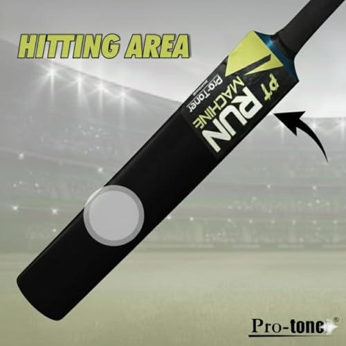 Image of Protoner Wooden Metallic Cricket bat for Tennis bat Play (Black, No.5,Age8+(31inch))