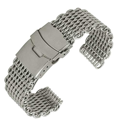 ibasenice Bracelet de Montre, maillon de Requin à dégagement Rapide en Acier Inoxydable Bracelet de Montre-Bracelet Pliant-Bracelet de Montre Bracelet de Montre-Bracelet 18mm, 20mm, 22mm, 24mm Cover