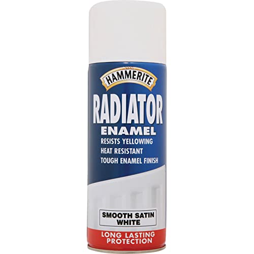 Hammerite Radiator Enamel Aerosol, 400ml, Satin White