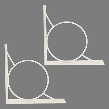 NAYAB Metal Heavy Duty Shelf Brackets & Supports L Angle Shape Corner Brace Joint Holder Home Improvement Hardware - 1 Pair (Circle Ivory)