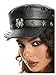 WDIRARA Women's Rivet PU Leather Beret Hat Fashion Caps Punk Rock Gothic Hats Metal Black One-Size