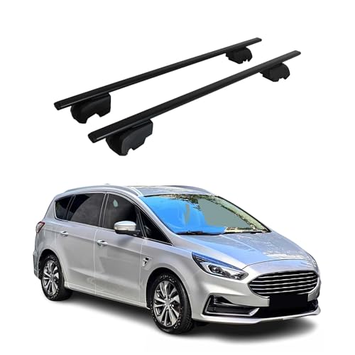 OMAC Dachträger Grundtäger kompatibel mit Ford S-Max 2015-2023 Metall 75kg Schwarz 2tlg Geschlossene Reling für Fahrradträger, Dachboxen, Skiträger Abschließbar OMAC Dachträger Grundtäger kompatibel mit Ford S-Max 2015-2023 Metall 75kg Schwarz 2tlg Geschlossene Reling für Fahrradträger, Dachboxen, Skiträger Abschließbar