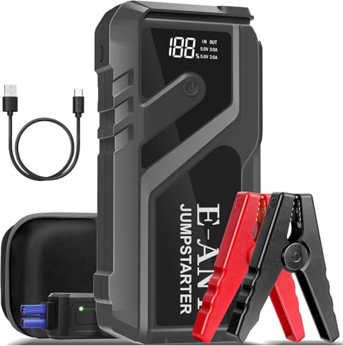 Car Battery Jump Starter 4000A Peak, 12V Jump Starter Battery Pack for Up to 8L Gas/5L Diesel,...