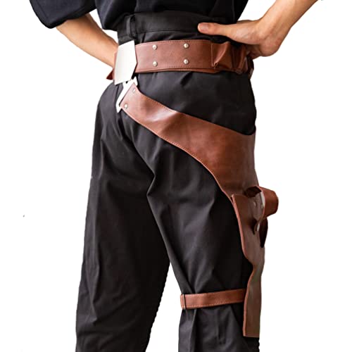 Xcoser Han Solo Belt Cosplay Brown Pu Leather Holster Costume Props Accessory, Waistline: 90-115 Cm #TOP3