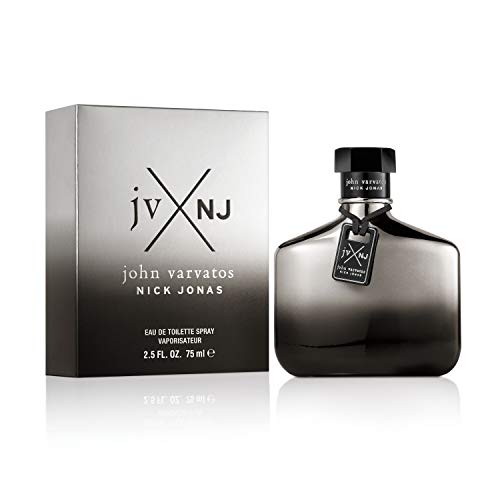 John Varvatos JV X NJ Silver - Eau de Toilette homme/men, 75 ml, sinnlicher Herrenduft, Kombination aus elektrisierenden Citrus-Noten & Hölzern, Duft im schwarzen Design Flakon Cover