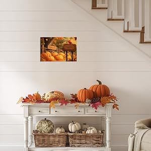ZXHYWYM Autumn Pumpkin Wall Art Fall Pictures Prints Canvas Painting Red Cardinal Thanksgiving Halloween Decor for Kitchen Home Framed (Orange, (12.00" x 18.00")) ZXHYWYM Autumn Pumpkin Wall Art Fall Pictures Prints Canvas Painting Red Cardinal Thanksgiving Halloween Decor for Kitchen Home Framed Orange 1200 x 1800