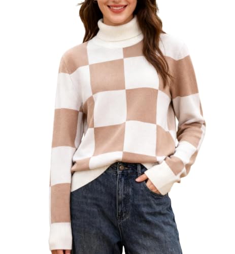 Image of SANGTREE Women's Turtleneck Sweaters Long Sleeve Pullover Tops | Breathable Lightweight Fabric| Fall Winter Fashion Outfits| Perfect for Daily,Office,Vacations,Holiday,Family Gatherings Etc.