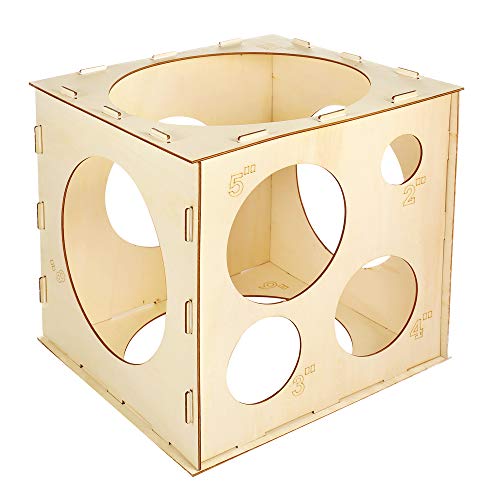Pllieay 9 Sizes Collapsible Wood Balloon Sizer Cube Box for Balloons Decorations, Balloon Arches, Balloons Columns (2-10 Inch)