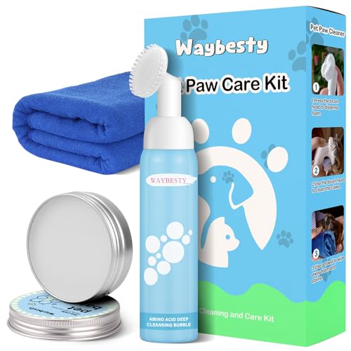 Waybesty Dog Paw Balm Kit- Dog Paw Cleaner & Reusable Towel