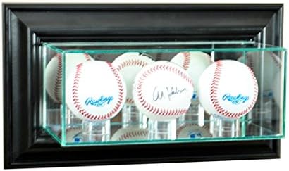 Perfect Cases WMTRPB-B Wall Mounted Triple Baseball Display Case, Black