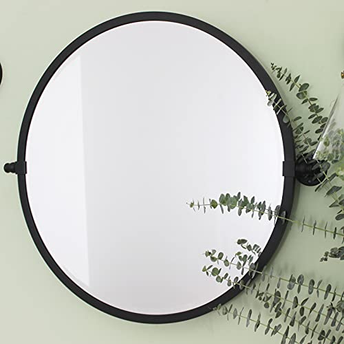 Tehome26circlepivotbathroommirrorinmattblackmetalframeroundtiltingbeveledvanitymirrorsforwall  Urban Country Home Decor Tehome 26 circle pivot bathroom mirror in matt black metal frame round tilting beveled vanity mirrors for wall  urban country home decor