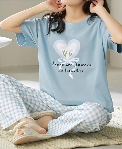 Image of Louis Luxe Womens Korean Night Dress || Full Pyjama Set || Korean Nightsuit || Women Nightwear ||Round Neck Full Sleeve Nightsuit || Loungewear || Everyday Nightdress (ND-09)