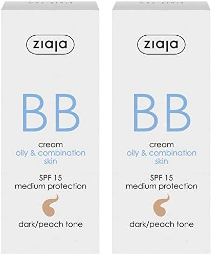 Ziaja Bb Cream Pieles Grasas y Mixtas Spf15 Tono Oscuro 50 ml (Paquete de 2)
