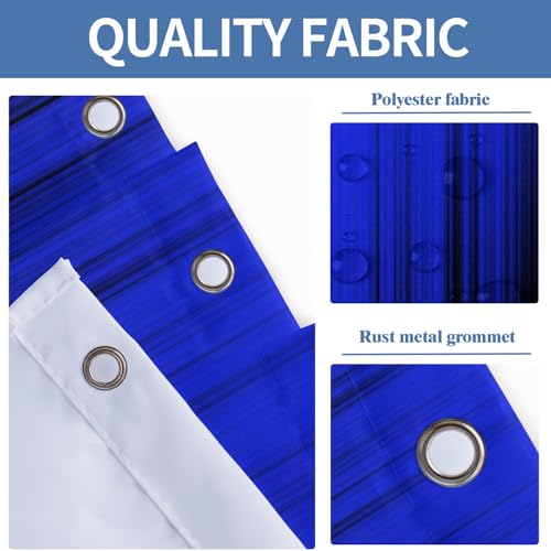 Image of AAtter Blue Shower Curtain Black Modern Abstract Dark Horror Royal Cool Anime Mens Art Aesthetic Fun Goth Gothic Extra Long XL Large Home Bathroom Decor Bathtub Set with 12 Hooks, 72x84 Inch, Gradient