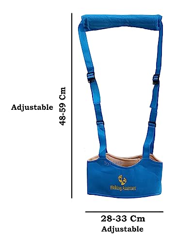 Image of Baby Walking Harness - Handheld Kids Walker Helper - Toddler Infant Walker Harness Assistant Belt - Child Learning Walk Support Assist Trainer Tool - for 7-24 Month Old (Blue)