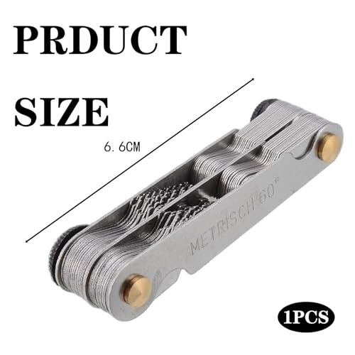 52 Blätter Gewindelehre Metrisch Zoll,Edelstahl Gewindelehren Gewindesteigungslehre,Gewindeschablone Feingewinde Messwerkzeug,Gewindelehre Metrisch 60 Grad,Messlehre,Radienlehre,Präzision Fühlerlehre