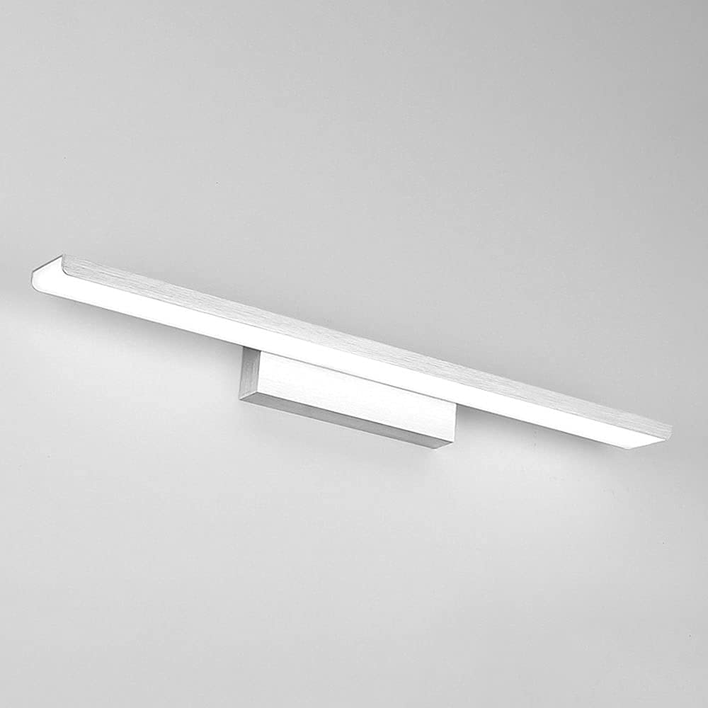 Przednia lampa LED z lustrem Aluminiowa lampka do makijażu, oświetlenie obrazów 10W, oświetlenie łazienkowe z lustrem łazienkowym Kinkiety ścienne do szafki z lustrem Toaleta Garderoba (kolor: Silve