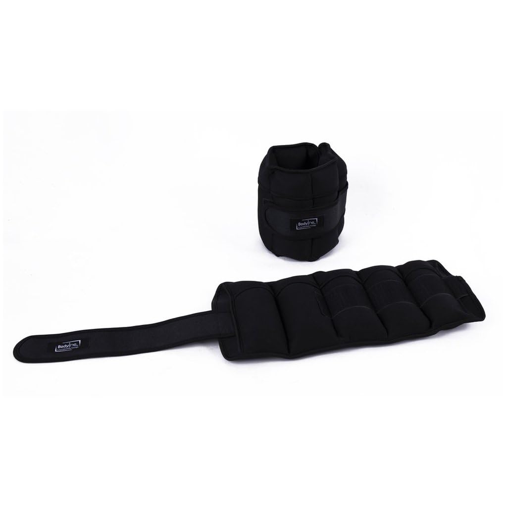 Bodyline Coppia di cavigliere regolabili in neoprene, 3 kg, Cad Fitness, cavigliere ponderate per allenamento delle gambe, rafforzamento muscolare e riabilitazione