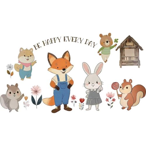 Vinilo Decorativo Woodland Animal para Pared 35.43x19.68 pulg