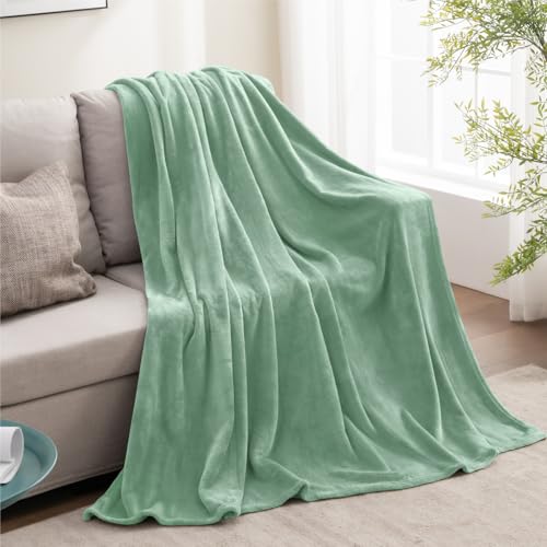 Image of BEDELITE Fleece Blanket Dusty Green Throw Blankets for Couch & Bed, Luxury Plush Cozy Fuzzy Blanket 50 inch x 60 inch, Super Soft Warm Lightweight Throw Blanket for Travel Camping