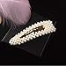 Pearls Hair Clips for Girls Women Wedding Bridal,4 Pack Different Shapes Clip Hair Accessories for Women Gifts By LYDZTION
