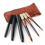 Kolinsky Travel Watercolor Brushes, Fuumuui Elegant Kolinsky Sable Watercolor Brushes with Pocket...