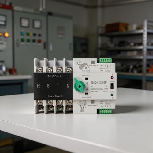 Conmutador automático doble potencia 400V 4P para evitar cortes en energía solar 5
