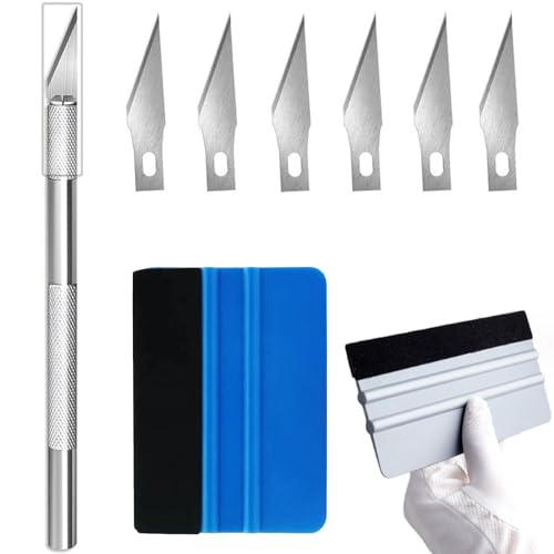 Rakelset Zum Folieren,9 Stück Folien Werkzeug Vinylfolienset,Klebefolie Möbel,Rakel für Folie,Rakel Set für Tönungsfolie Auto,Folierungs Werkzeug Set für Wrap Auto,Möbelfolie,Rakel für Folie