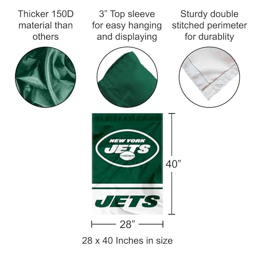 Drapeau New York Jets lisible des deux côtés pour façade de maison - 2