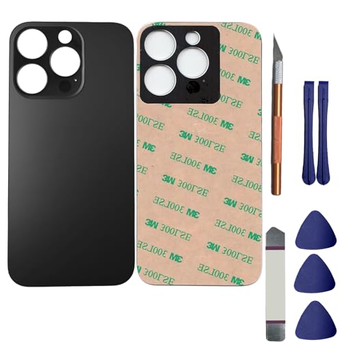 Image of 14 Pro Max Back Glass Replacement for iPhone 14 Pro Max Rear Back Glass Compatible with iPhone 14 Pro Max with Pre-Installed Adhesive + Reparing Toolkit(Space Black)