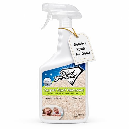 Black Diamond Stoneworks Carpet Spot Remover – Carpet & Upholstery Cleaner for Rugs, Couches, Car Seats & Fabric Surfaces – Removes Dirt, Pet Messes, Coffee & Wine Stains. (1-Quart)