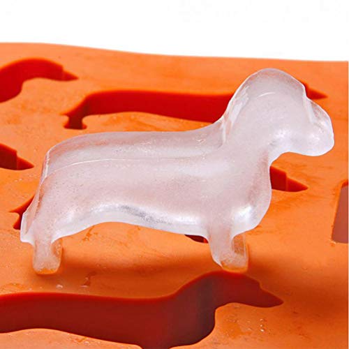 Hemoton Teckel hond gegoten siliconen ijsblokjesvorm ijsblokjesschaal dienblad voor whisky cocktails 9 roosters - Image 4