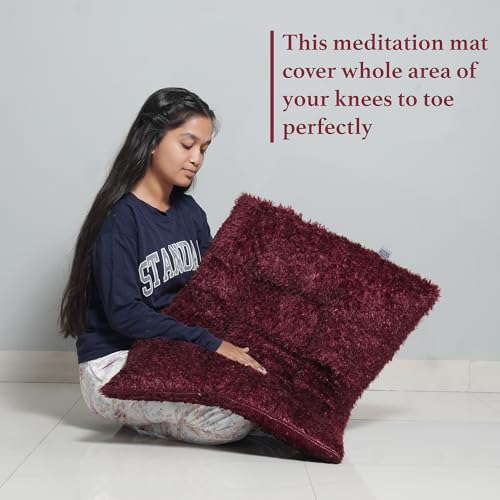 Image of NEXTGO Floor Seat Cushions Yoga Meditation Mat Pooja aasan Soft Extra Comfortable Feather Touch Last Long Upto Washable Material Size 24 x 30 Inch 2 x 2.5 Fit (Brown)