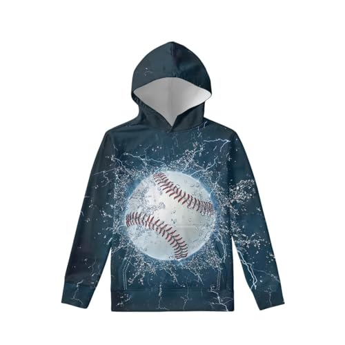 Image of WELLFLYHOM Boys Hooded Sweatshirts Hoodie Pullover Cool Graphic Crewneck Blouses Size 6-16