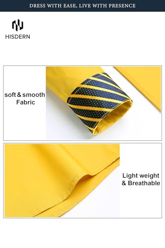 Image of HISDERN Mens Business Dress Shirts Long Sleeve Casual Button Down Shirt Formal Inner Collar Contrast Shirt for Men Wedding