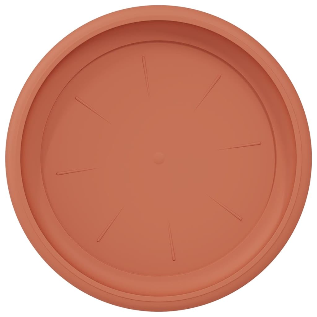 Runde Pflanzenuntersetzer 6er Set Ziegelrot Kunststoff Ø 19 x 2 cm für Blumentopf Pflanzgefäß Pflanzkübel, Indoor Freiluft Balkon Terrasse, gewichtsarm und pflegeleicht
