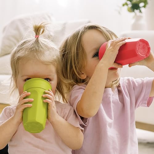 Dr. Brown's Milestones Cheers 360 Spoutless Transition Cup, Travel Friendly and Leak Free Sippy for Babies and Toddlers, Pink Animals + Green/Pink, BPA-Free, 10 oz/300 mL, 9m+, 4-Pack - image 2