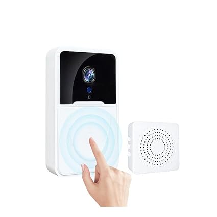 TECHDASH Wireless WiFi Video Doorbell Camera with Indoor Chime - Real-time Two-Way Audio, Night Vision, HD Resolution Smart Door Bell