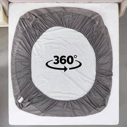 Image of Mattress Protector King Size, Terry Cotton Waterproof Bed Protector King Size, 78x72x8 Inch, Breathable Noiseless Ultra Soft, Elastic Fitted Mattress Cover | Bed Cover (Grey)