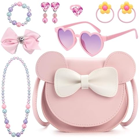 RSXING Girls Crossbody Handbag with Jewellery Set Cover