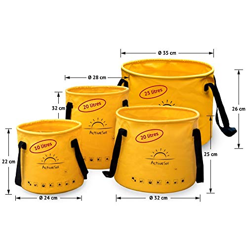 Seau pliable 20L de format haut en tarpaulin robuste - 5